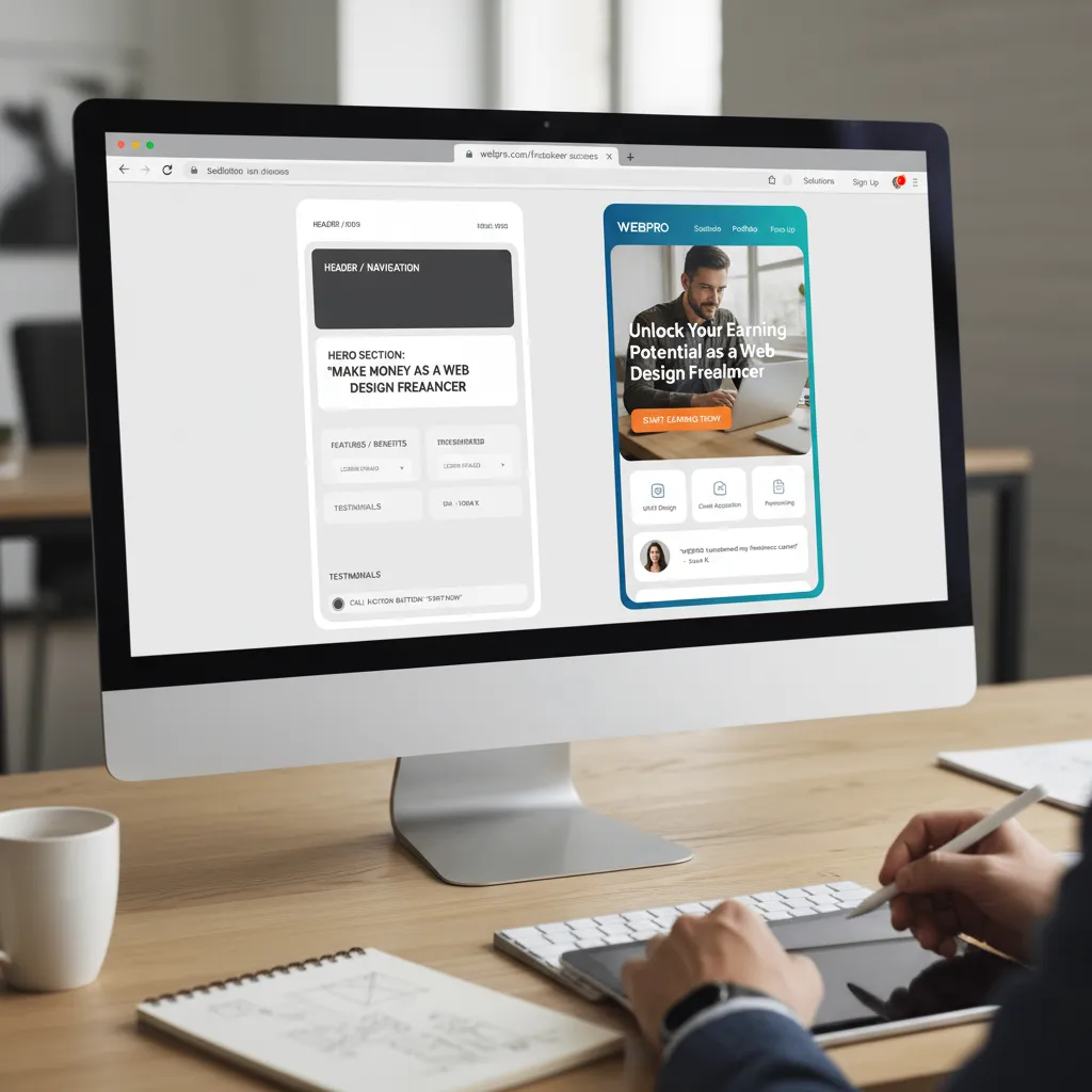 Example of a wireframe focused on content hierarchy vs a final UI