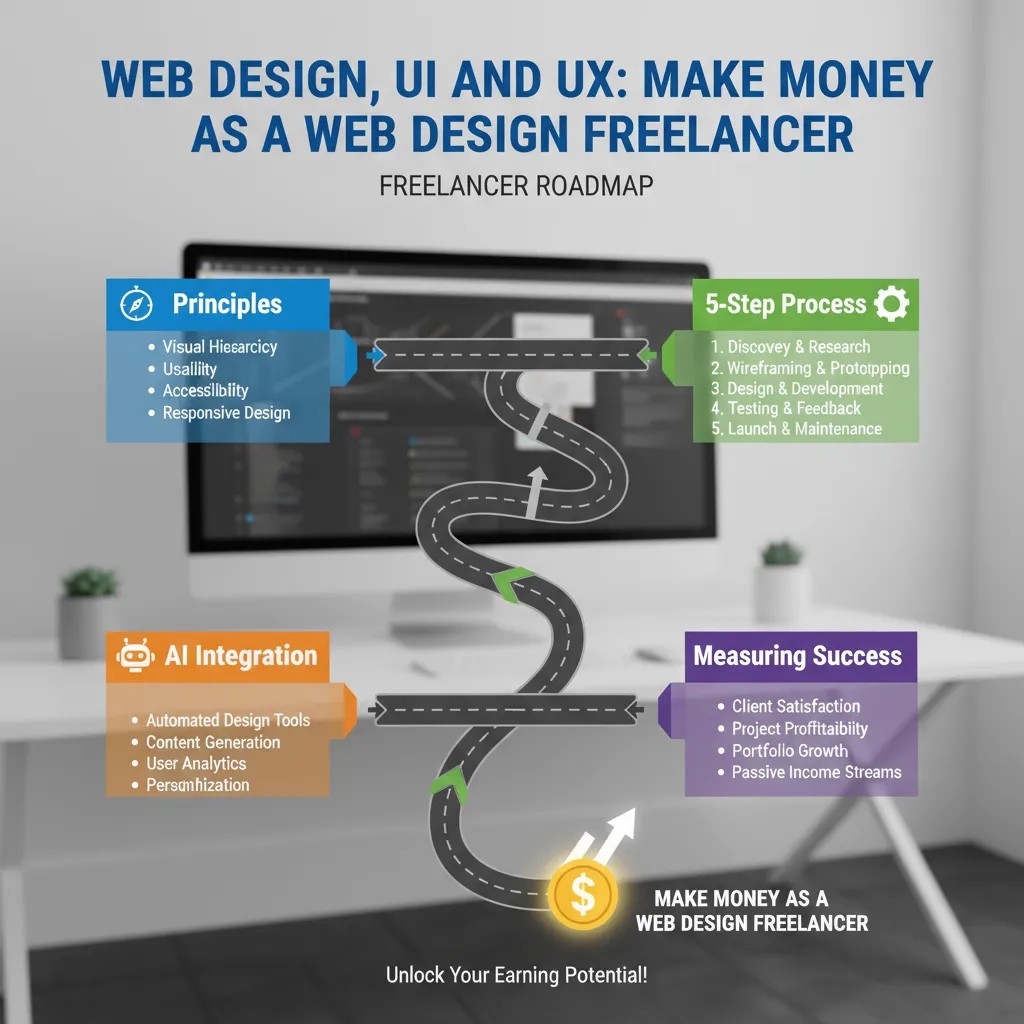 Infographic showing the roadmap of the article: Principles -> 5-Step Process -> AI Integration -> Measuring Success